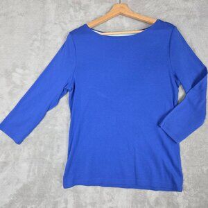 Talbots Pima Cotton Long Sleeve Tee Blue Women’s